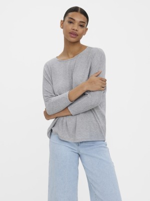 Bluza Dama Vero Moda Vmanepaya 3/4 Jrs Light Grey Melange